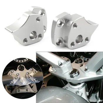 2 шт. Алюминиевые проставки для руля мотоцикла с болтами серебристого цвета для Yamaha FJR1300 FJR 1300 2001 2002 2003 2004 2005