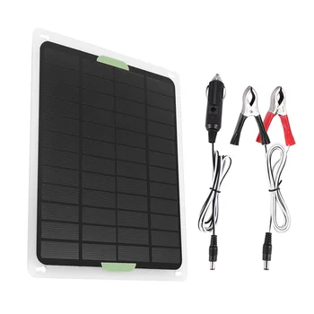 20 Вт Солнечная панель 12 В / 5 В USB2.0 Солнечное автомобильное зарядное устройство На открытом воздухе Портативная монокристаллическая кремниевая гибкая солнечная панель