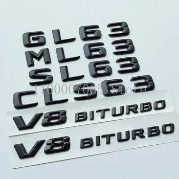 2015 Матовые черные буквы SL63 SL65 GL63 ML63 CLS63 V8 Biturbo 4matic Эмблема для Mercedes Benz AMG Автомобильный боковой багажник Наклейка с логотипом