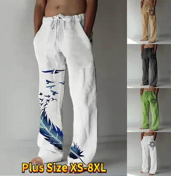 2023 Новые брюки с принтом Мужская одежда Harajuku Retro Hip-hop Street Wear Мужские брюки Свободные повседневные мужские брюки с широкими штанинами