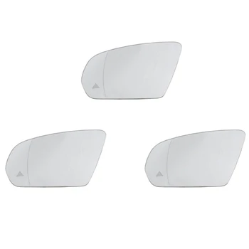 3X Левое боковое зеркало заднего вида Стекло слепого пятна с подогревом для Mercedes-Benz C, E, S, GLC Class W205 W222 W213 2013-2021