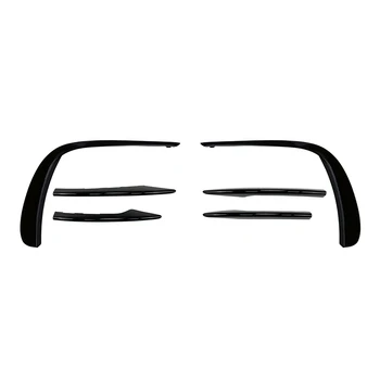 6 шт. Для Mercedes Benz E Class W213 E260 2021 Ярко-черные передние противотуманные фары Декоративные полосы Крышка Отделка бампера Решетка