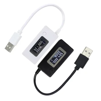 DC Цифровой USB Измеритель зарядной емкости Тестер Тестер мультиметра Тест ЖК-дисплея Скорость зарядных кабелей мобильного телефона