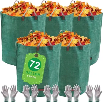 Goture 272-500L Складная сумка для опавших листьев с перчаткой На открытом воздухе Кемпинг Сбор мусора Прочная многоразовая сумка для хранения для пикника