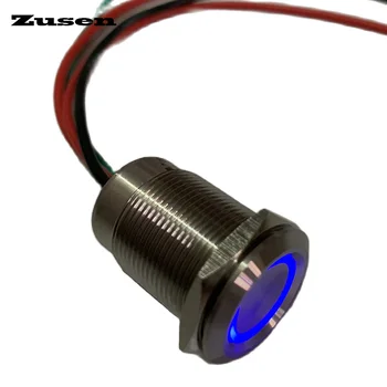 Zusen 16 мм 19 мм 22 мм Сенсорный переключатель Вкл/Выкл Мгновенное защелкивание с проводом 6-24 В Кольцевой светодиодный светильник IP67 Водонепроницаемый