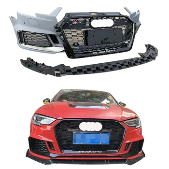 Автозапчасти хорошего качества A3 Обновление до RS3 Передний бампер с решеткой радиатора для Audis RS3 Обвес 2017 2018 2019