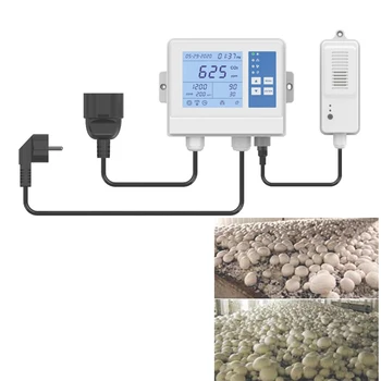 Водонепроницаемый датчик Контроллер счетчика CO2 для грибов, комнат для выращивания и генераторов CO2 Сельскохозяйственные теплицы с контролем влажности