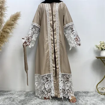 Вышитый кардиган Мусульманская Абая Рамадан Арабия Платья Исламская одежда для женщин Дубай Абая Турция Мусульманское платье Халат