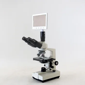 Горячая распродажа 7-дюймовый ЖК-экран 1600X портативный биологический цифровой тринокулярный микроскоп с мини-стереомикроскопом для продажи