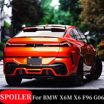 Для 2020 21 22 23 BMW X6M X6 F96 G06 Carbon Fibe Авто Заднее окно на крыше Крышка багажника Спойлер Крылья FRP Аксессуары для внешнего тюнинга