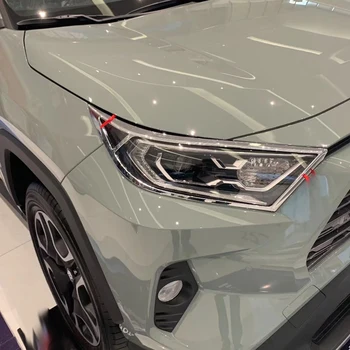 Для Toyota RAV4 RAV 4 XA50 2019 2020 ABS Хромированная фара Лампа Крышка фары Отделка передней отделки Отделка отделки автозапчастей