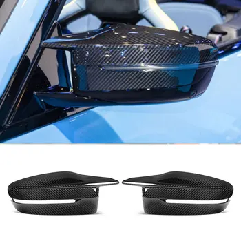 Замена крышки зеркала заднего вида автомобиля из сухого углеродного волокна Боковая крышка в стиле M для BMW G87 M2 G80 M3 G82 G83 M4 2021-IN LHD Shell Model