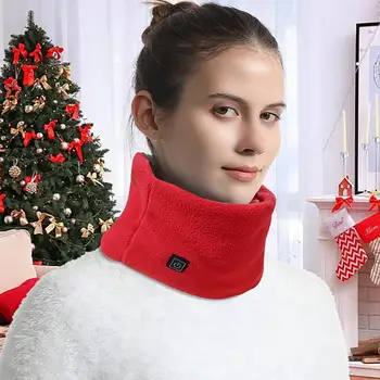  Зимний электрический шарф с подогревом Шейный Wrap USB Перезаряжаемый нагреватель шеи 3 Регулировка скорости Флисовый шарф Для езды на велосипеде Лыжи Кемпинг