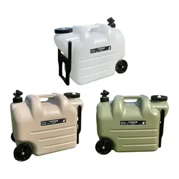 Контейнер для воды на колесах с краном Портативный носитель для хранения воды для кемпинга Самостоятельный тур Мытье посуды Пикник на открытом воздухе