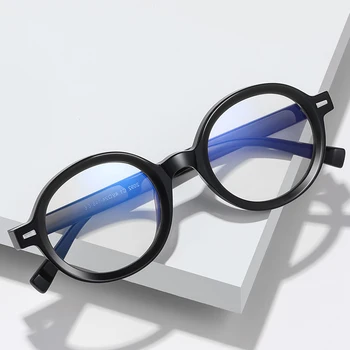 Мода Синий Свет Блокирующий Мужские Круглые Очки TR90 Радиационная Защита Очки Женщины Прозрачные Ретро Очки 2092