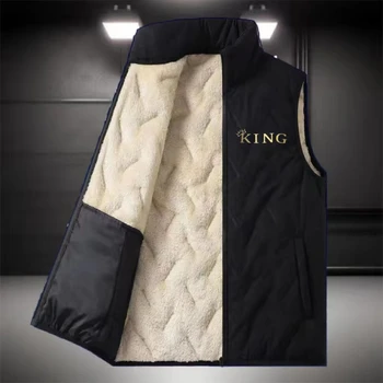 Осенняя и зимняя мода в том же стиле KING Высококачественный флисовый жилет из ягненка Теплый топ для мужчин и женщин