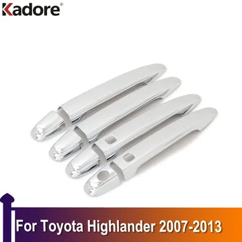 хромированные накладки на ручку боковой двери для Toyota Highlander 2007 2008 2009 2010 2011 2012 2013 Украшение Автомобильные аксессуары