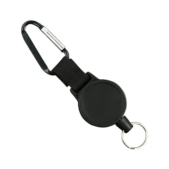 черный удобный выдвижной брелок для ключей с несколькими крючками и высококачественной текстурой, подходящей для ключей